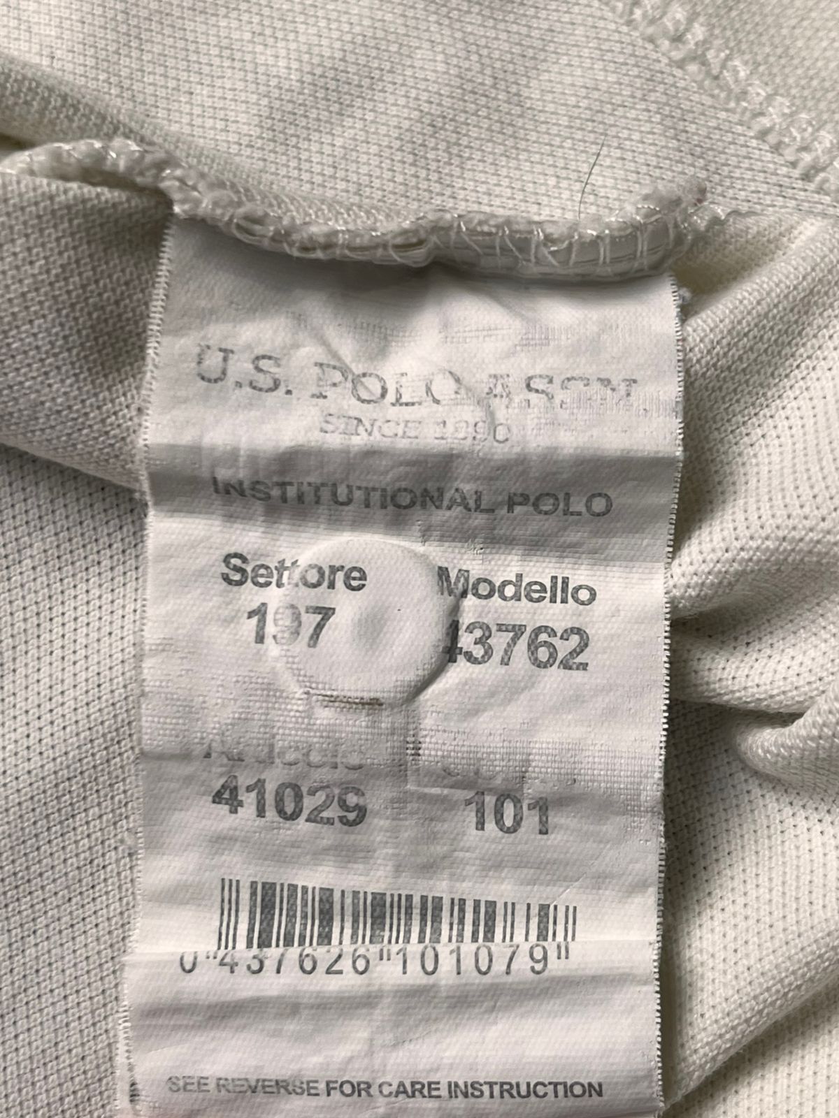 U.S. Polo Assn. Pique Institutional White Polo TEE