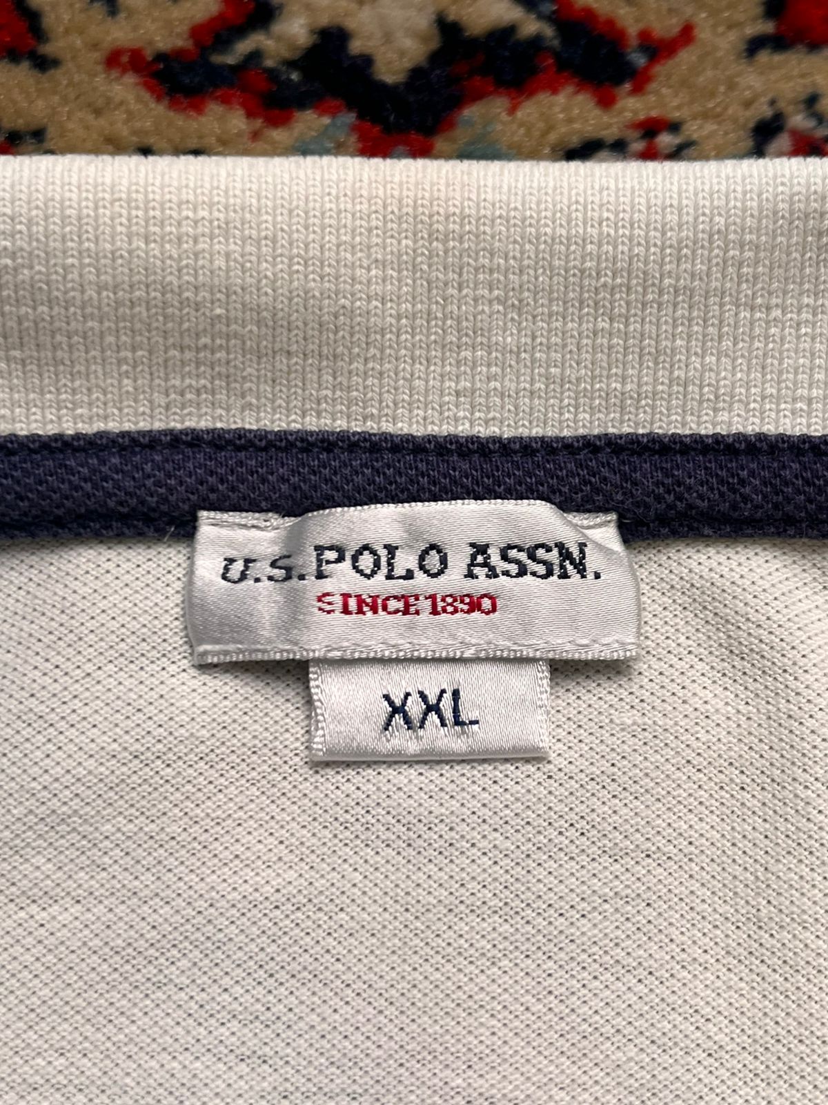 U.S. Polo Assn. Pique Institutional White Polo TEE