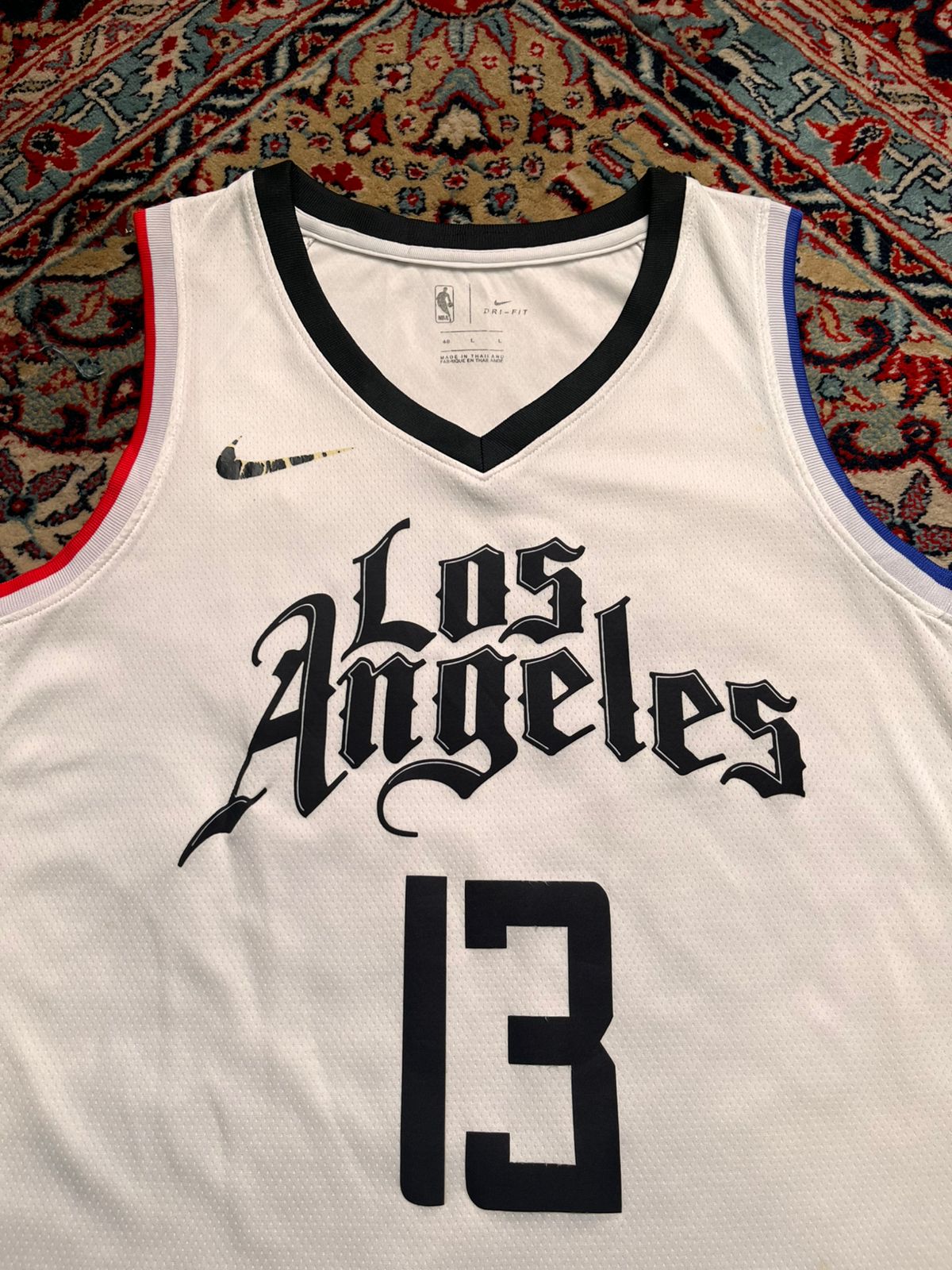 NIKE NBA PAUL GEORGE LA CLIPPERS SWINGMAN JERSEY WHITE TEE