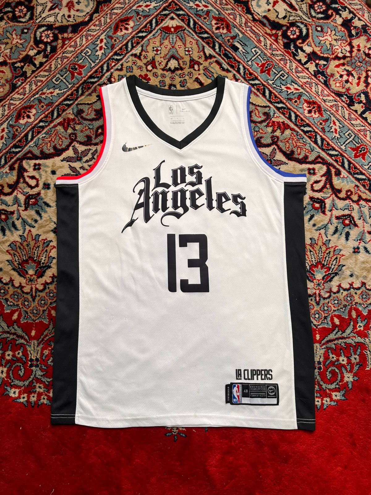 NIKE NBA PAUL GEORGE LA CLIPPERS SWINGMAN JERSEY WHITE TEE