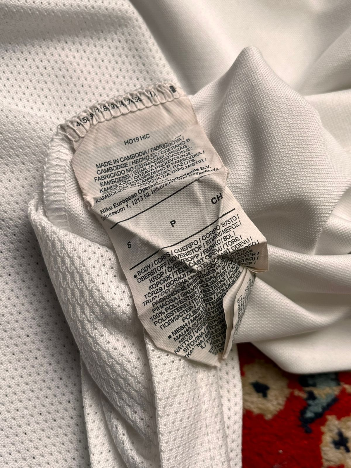 NIKE DRI-FIT TRAINING TOP WHITE BLACK STRIPE TEE