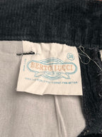 Berto Lucci CorduroY Pleated Front Straight FIT Black Pants - 28
