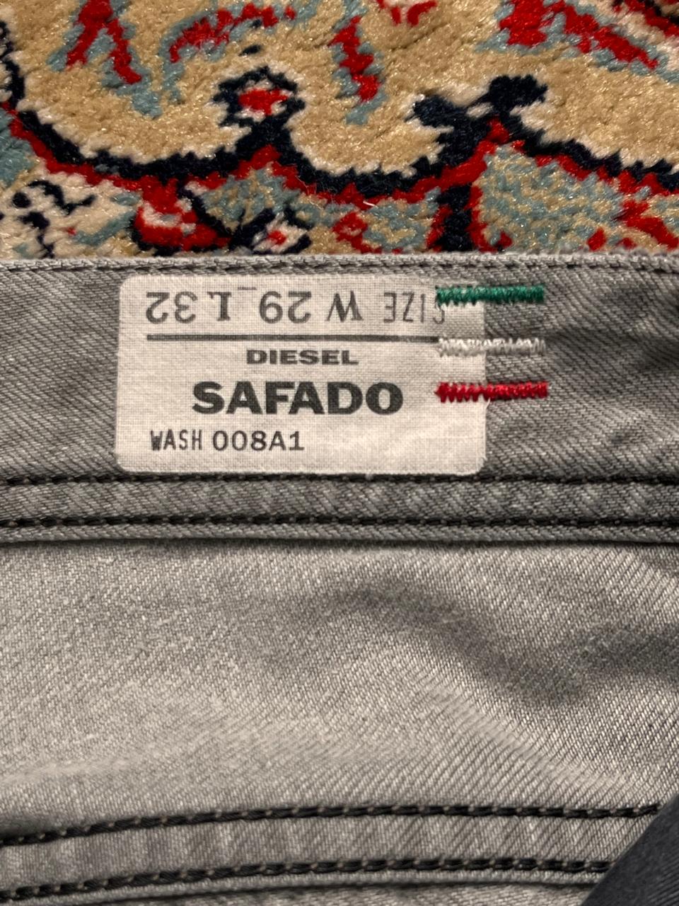 Diesel Safado Straight FIT Grey Distressed NON STRETCH Jeans