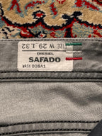 Diesel Safado Straight FIT Grey Distressed NON STRETCH Jeans - 32