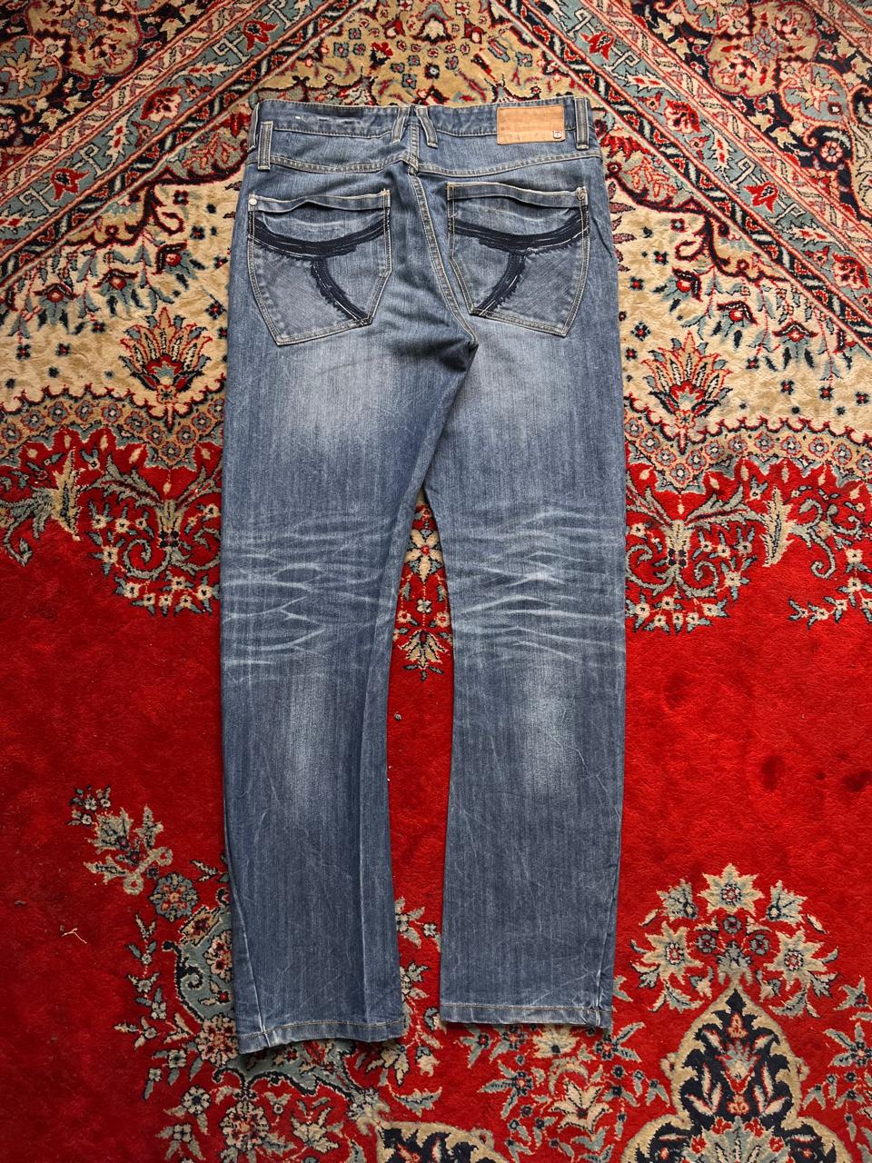 Timezone Blue Faded Washed Straight Fit NON STRETCH JEANS