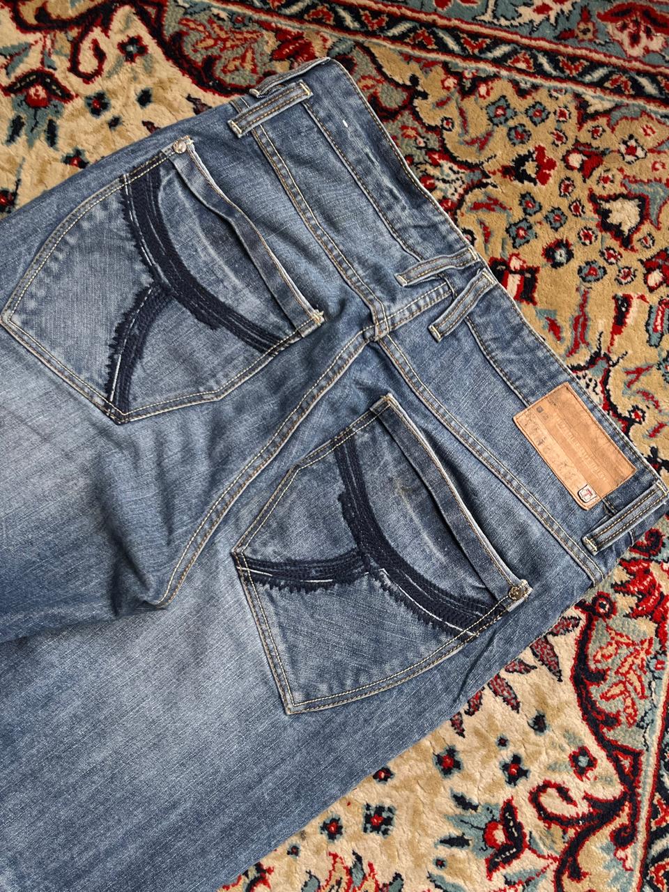 Timezone Blue Faded Washed Straight Fit NON STRETCH JEANS