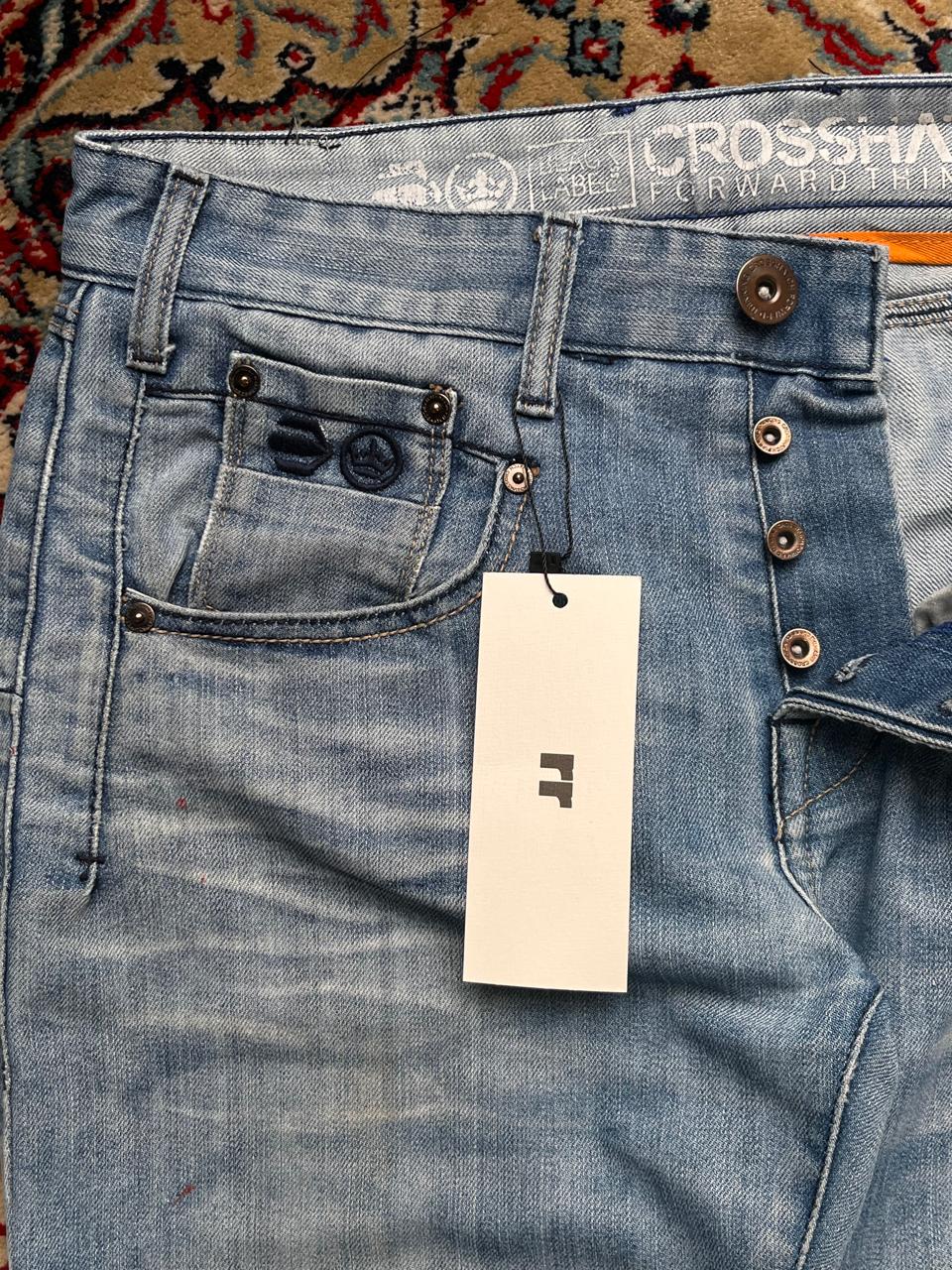 Crosshatch Black Label Light Wash Straight Fit Jeans