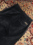 Berto Lucci CorduroY Pleated Front Straight FIT Black Pants - 28