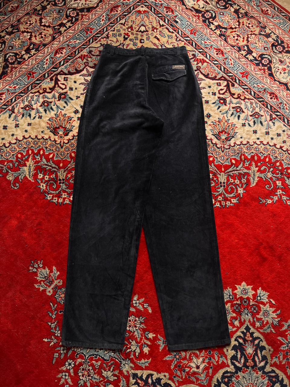 Berto Lucci CorduroY Pleated Front Straight FIT Black Pants - 28