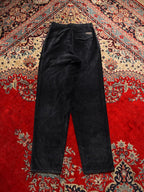 Berto Lucci CorduroY Pleated Front Straight FIT Black Pants - 28