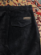 Berto Lucci CorduroY Pleated Front Straight FIT Black Pants - 28