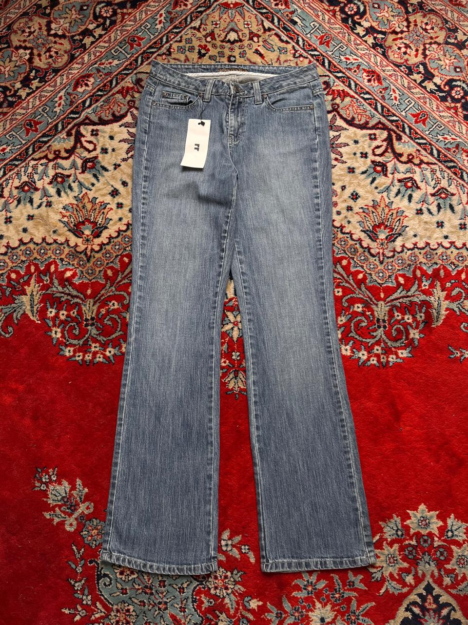 St. John's Bay Boot Cut Washed Blue Cotton Blend Women Jeans