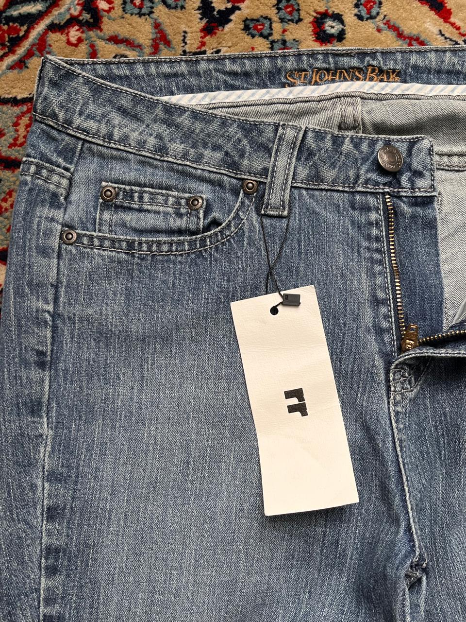 St. John's Bay Boot Cut Washed Blue Cotton Blend Women Jeans