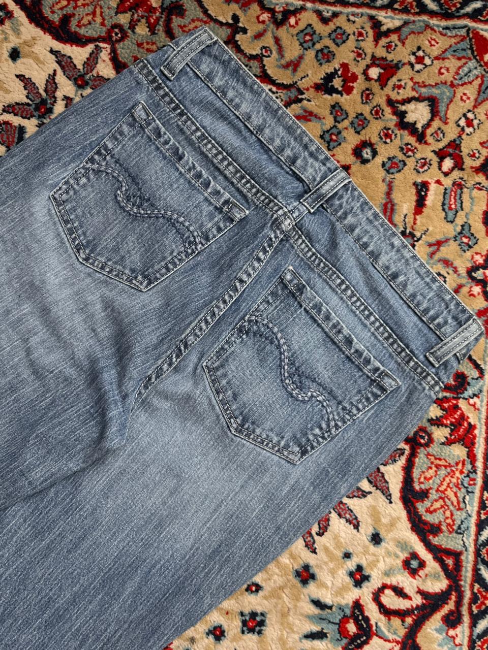 St. John's Bay Boot Cut Washed Blue Cotton Blend Women Jeans