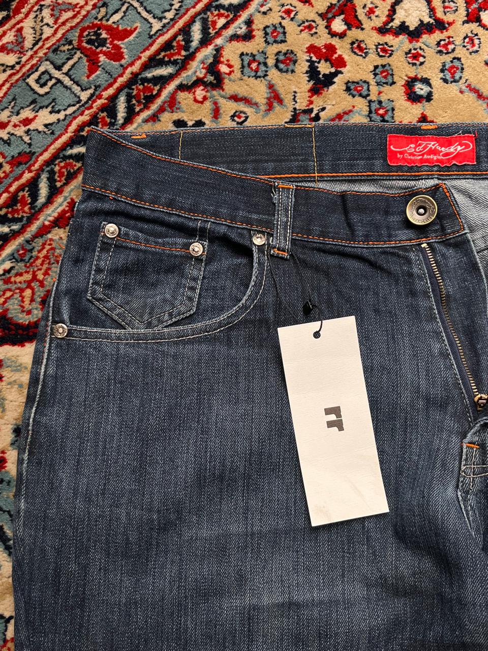 Ed Hardy Blue Denim Eagle American Flag Graphic Y2K NWT Jeans