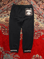AAPE By A Bathing Ape Black Joggers Graphic Heavyweight Sweatpants - 34