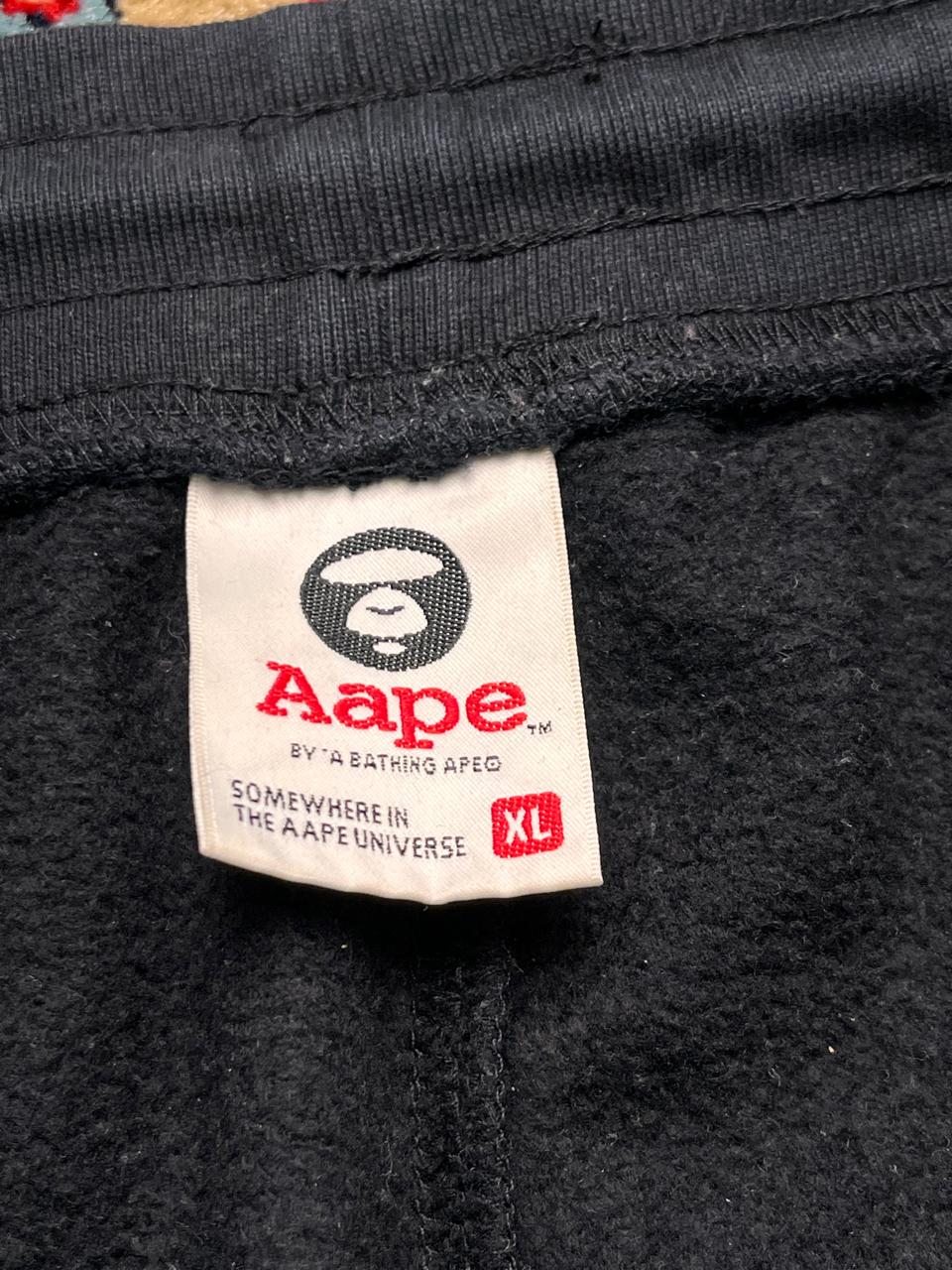 AAPE By A Bathing Ape Black Joggers Graphic Heavyweight Sweatpants