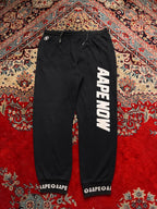 AAPE By A Bathing Ape Black Joggers Graphic Heavyweight Sweatpants - 34