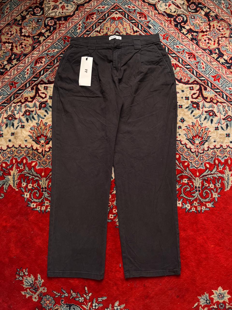 Pull & Bear Black Flat Front Cotton Blend Chinos - 30
