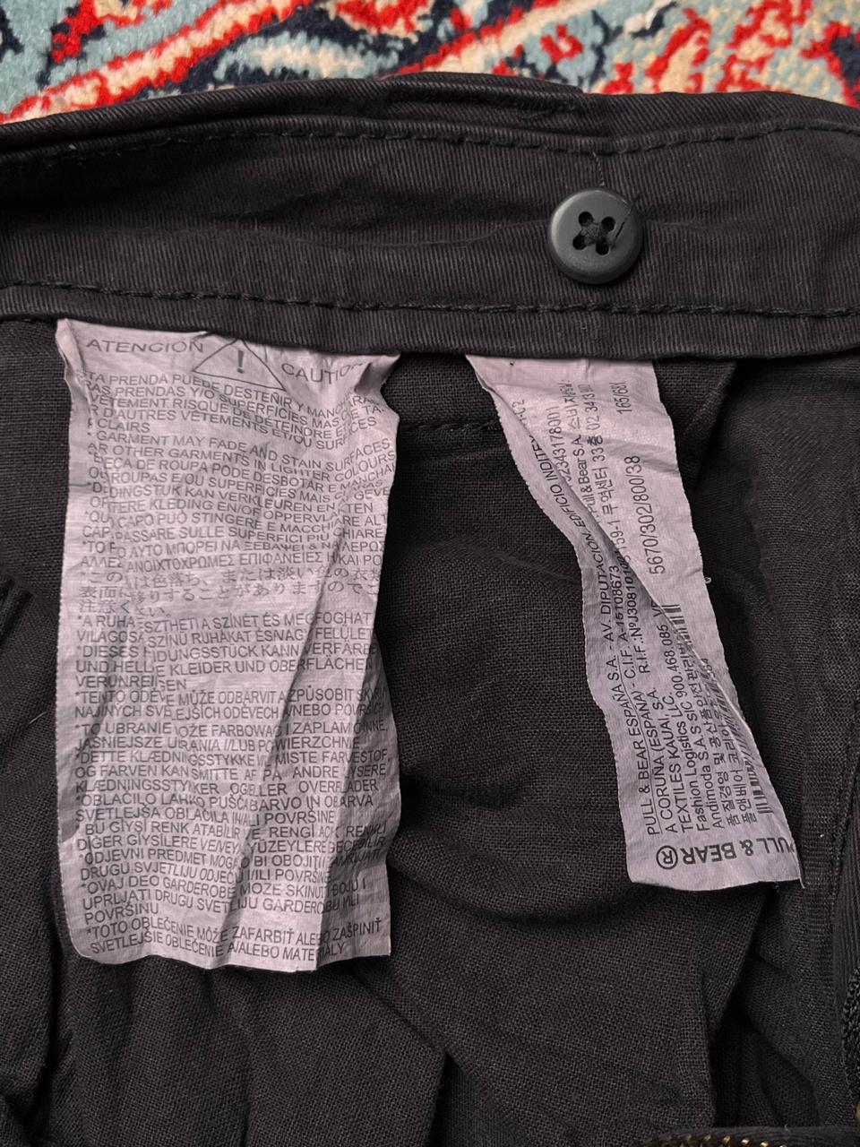 Pull & Bear Black Flat Front Cotton Blend Chinos - 30