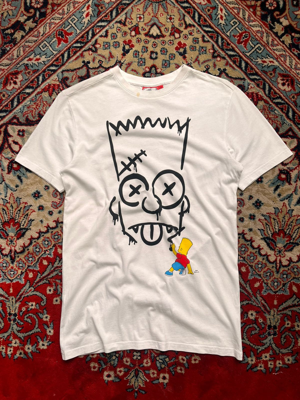 The Simpsons Bart Simpson Graffiti Graphic White  TEE