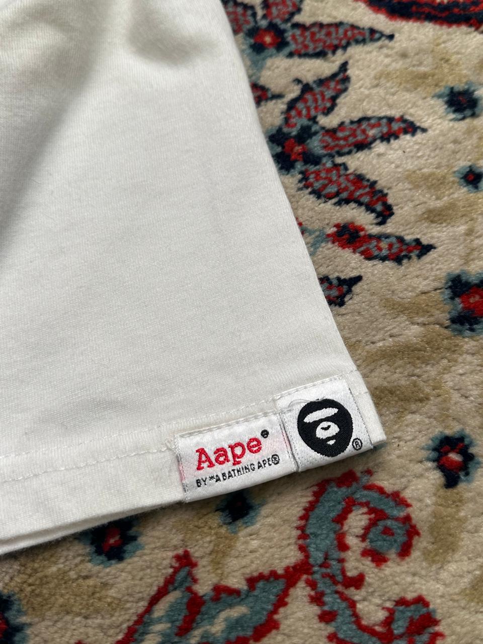 AAPE BY A BATHING APE White Camo Moonface Graphics Logo TEE
