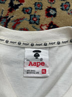 AAPE BY A BATHING APE White Camo Moonface Graphics Logo TEE
