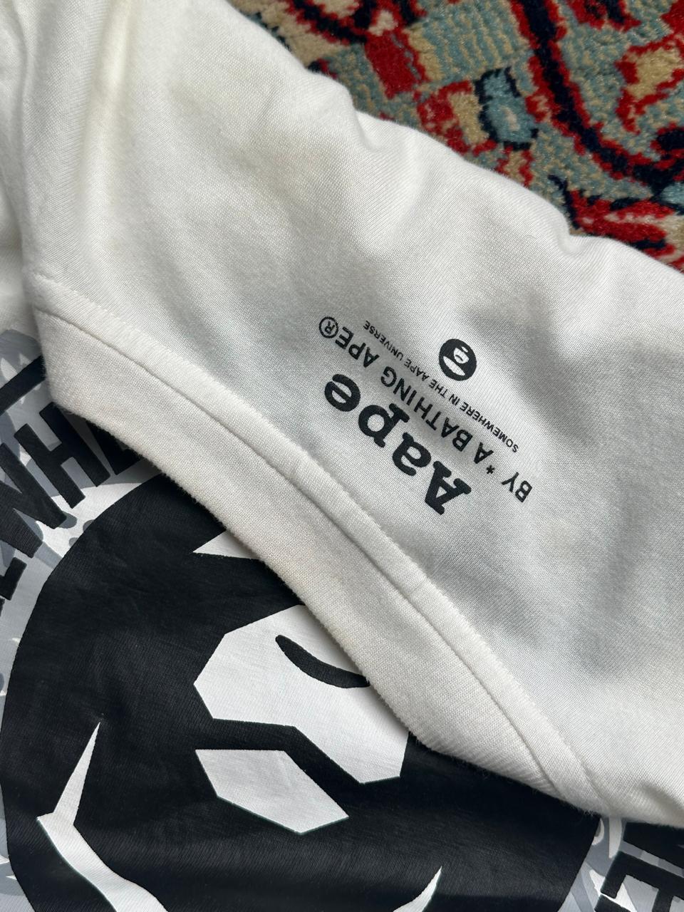 AAPE BY A BATHING APE White Camo Moonface Graphics Logo TEE