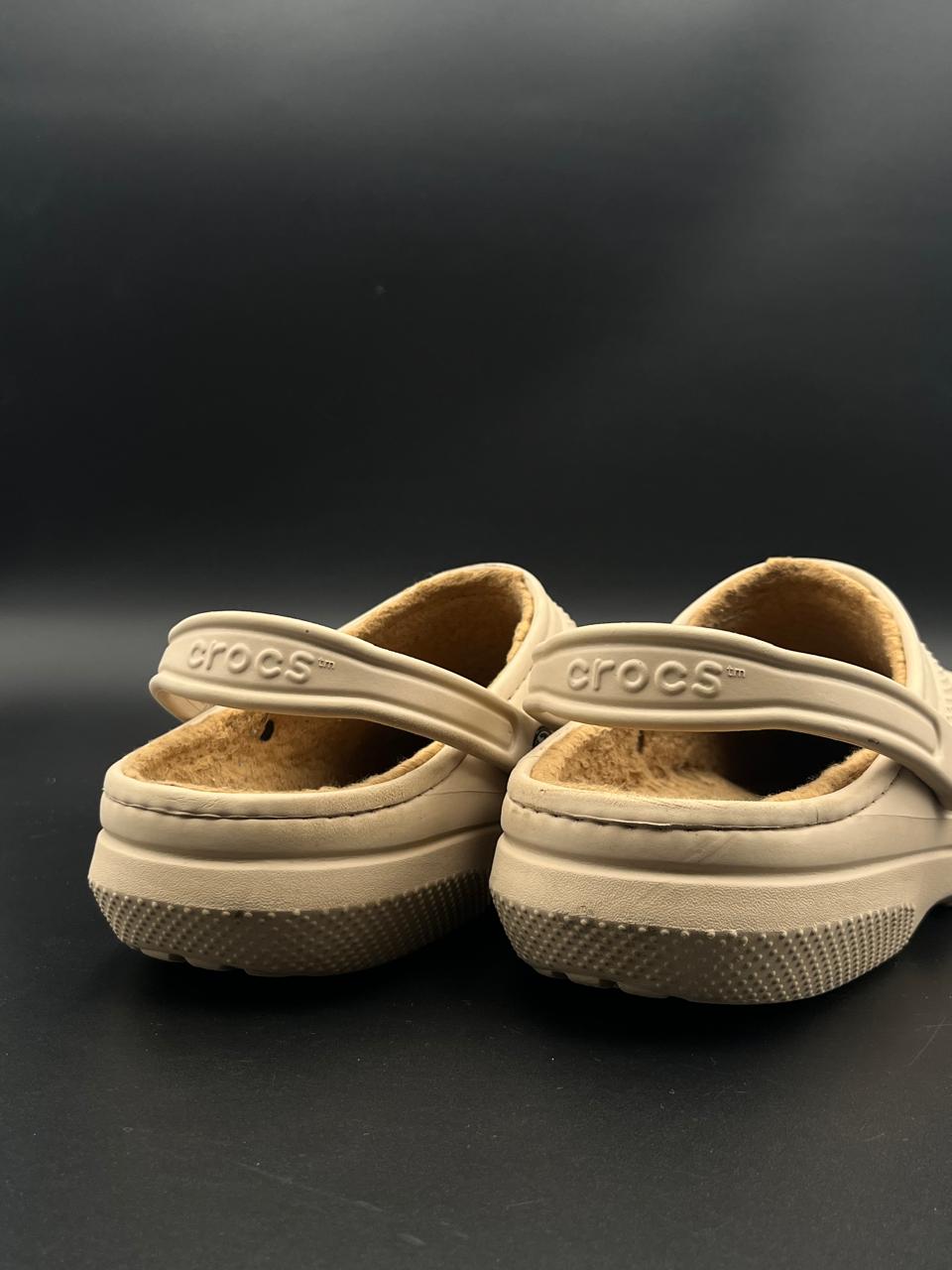 CROCS LIGHT BROWN FAUX FUR