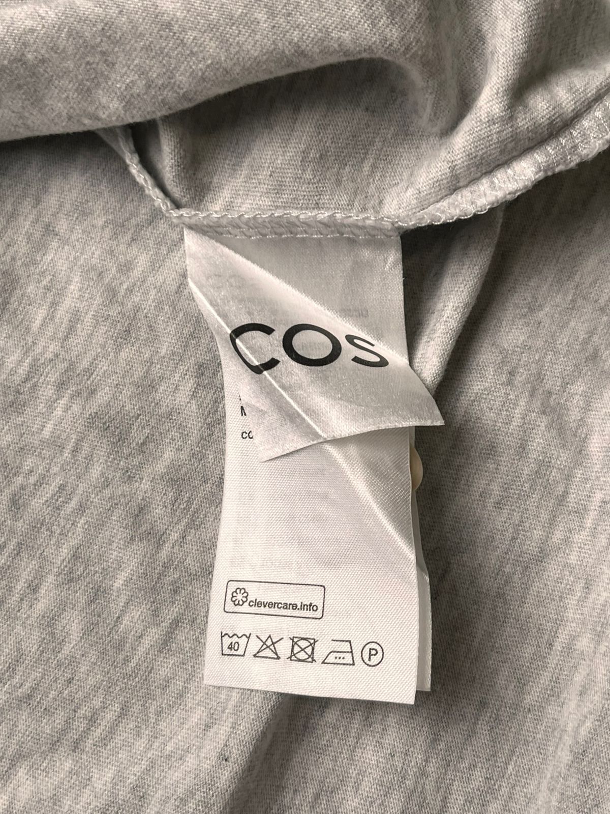 COS Men's Regular Fit Gray Henley TEE