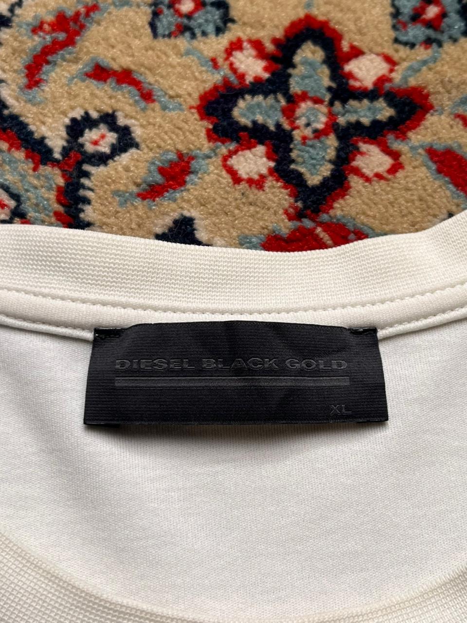 Diesel Black Gold Graphic Surreal Art Print White TEE