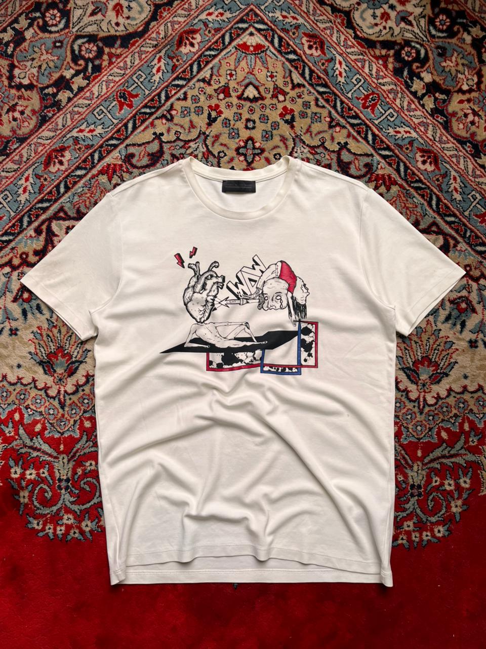 Diesel Black Gold Graphic Surreal Art Print White TEE