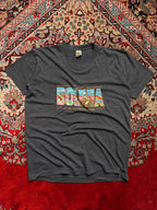 VINTAGE Manco Arts 'Bolivia Capital Folklorica De America' Souvenir Graphic Grey TEE