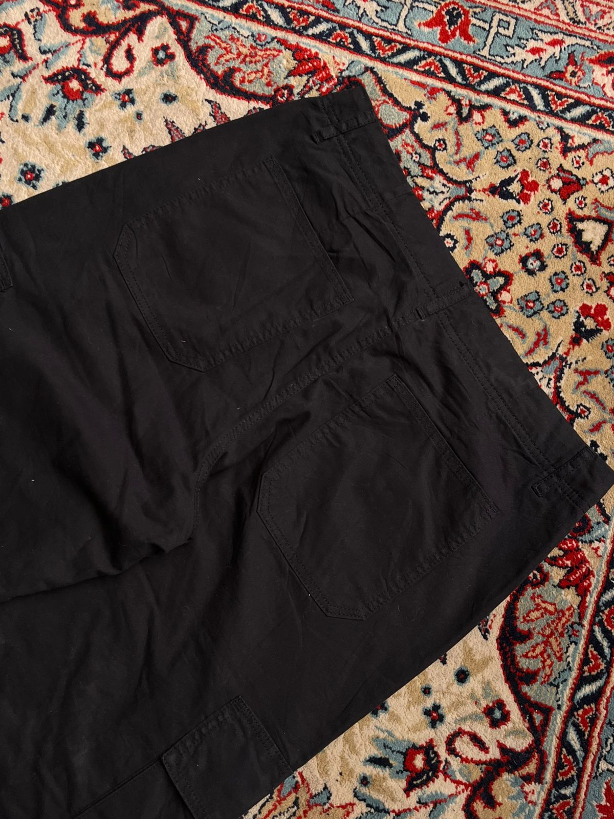 H&M Black Loose Fit Adjustable Cotton Cargo Pants - 30