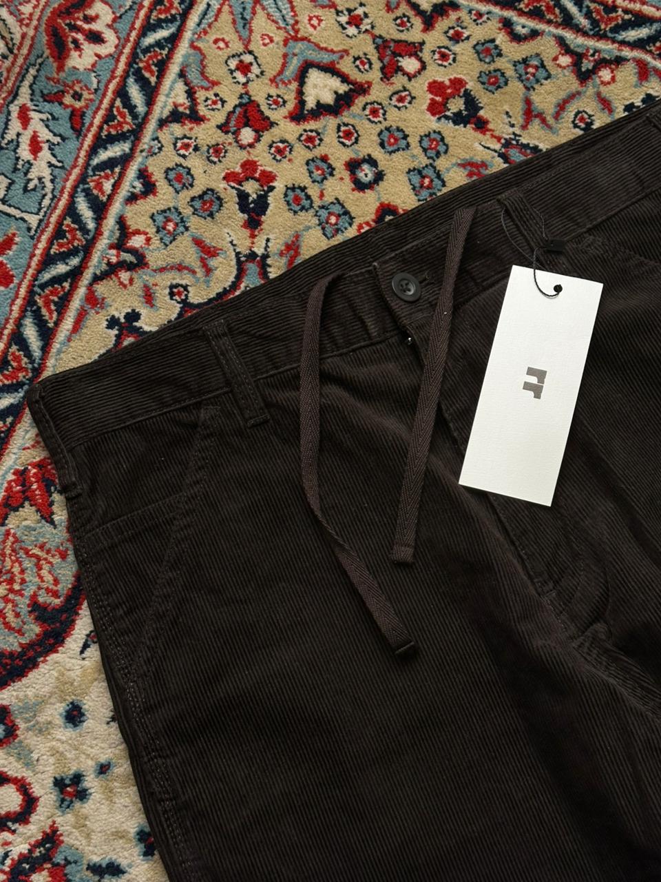 UNIQLO Dark Brown Corduroy Relaxed FIT Workwear PANTS