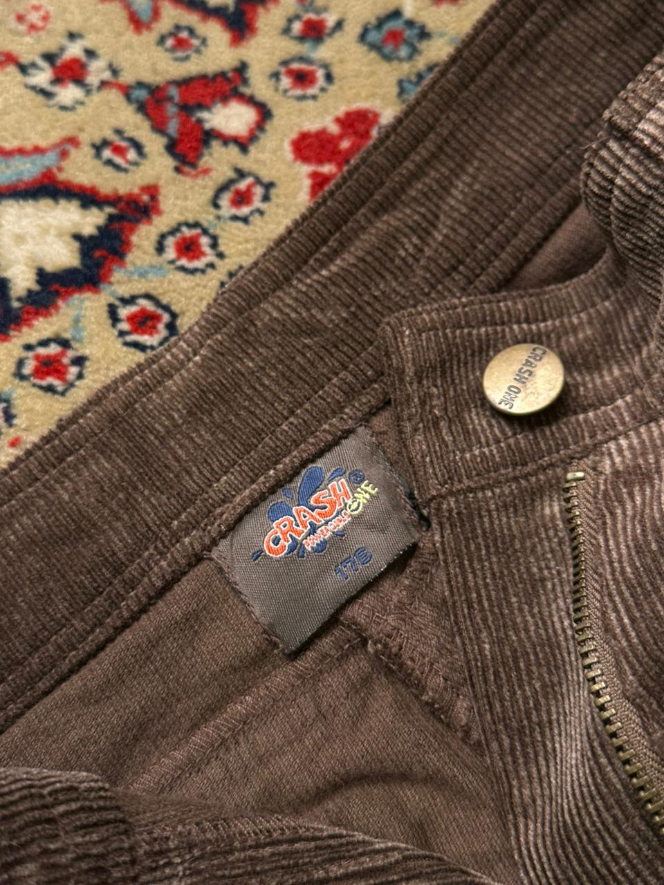 CRASH ONE Brown Corduroy Flared Women Cargo Pants