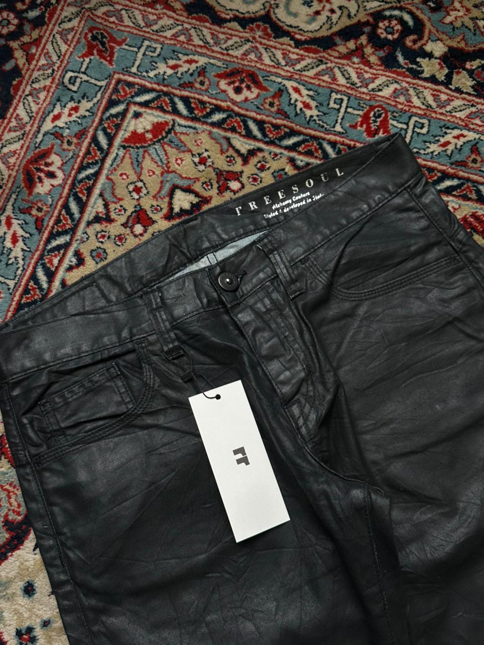 Freesoul Alchemy Couture Straight Fit Black Coated Jeans