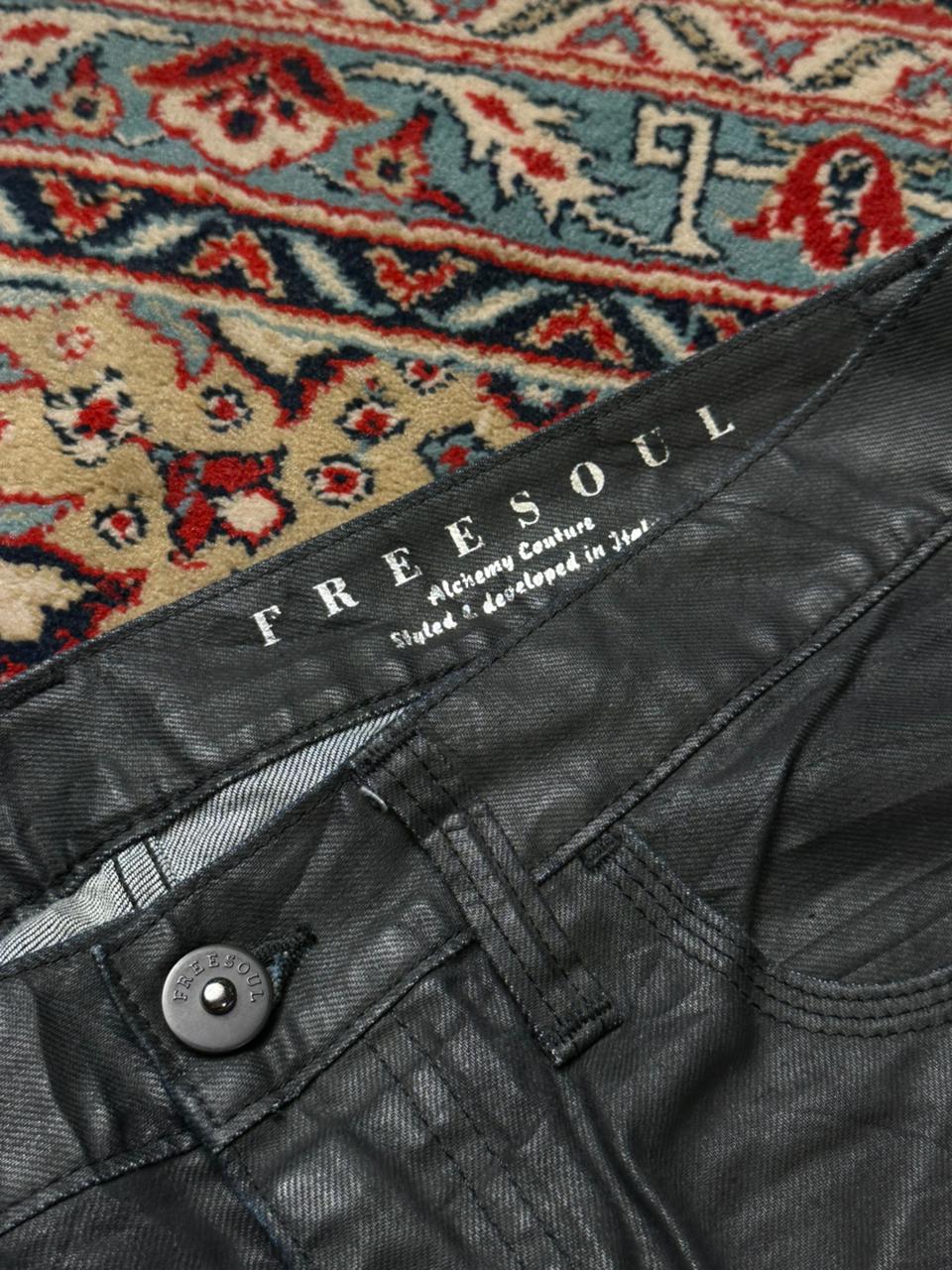 Freesoul Alchemy Couture Straight Fit Black Coated Jeans