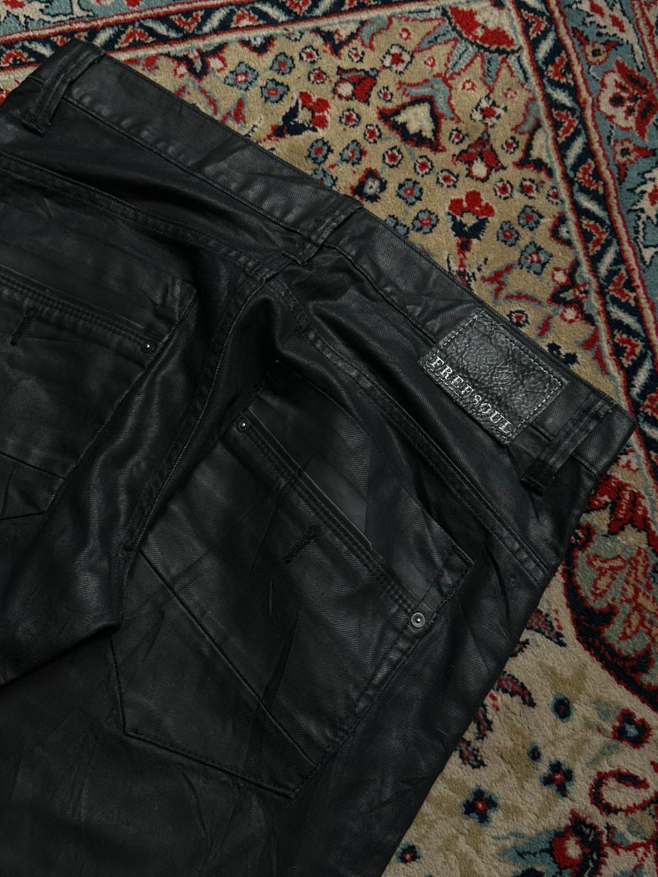 Freesoul Alchemy Couture Straight Fit Black Coated Jeans