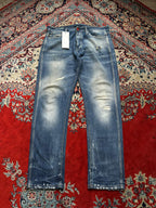 Jack & Jones Erik Original Anti Fit 96(straight fit) Blue Distressed Denim Jeans - 36