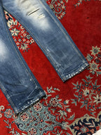 Jack & Jones Erik Original Anti Fit 96(straight fit) Blue Distressed Denim Jeans - 36