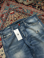 Jack & Jones Erik Original Anti Fit 96(straight fit) Blue Distressed Denim Jeans - 36
