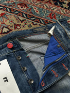 Jack & Jones Erik Original Anti Fit 96(straight fit) Blue Distressed Denim Jeans - 36