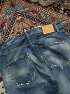 Jack & Jones Erik Original Anti Fit 96(straight fit) Blue Distressed Denim Jeans - 36
