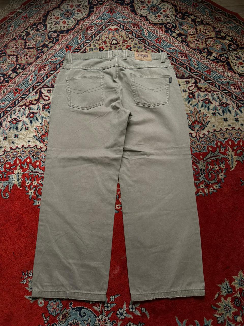 Dockhouse Vintage Cotton Khaki Gray Relaxed Jeans - 36