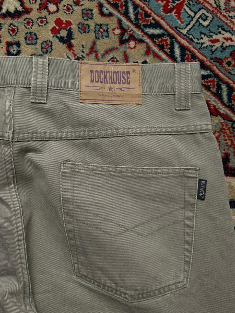 Dockhouse Vintage Cotton Khaki Gray Relaxed Jeans - 36