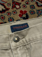 Brooker Jeanswear Beige Khaki RELAXED FIT STURDY Denim Pants - 36