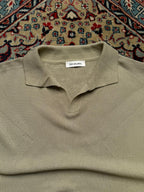 D2 Studio Korea Beige Knit V-Neck Pullover Tee