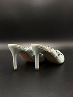 Shoedazzle Keelie Mint Light Blue Chain Link Pointed Toe Heels - 40