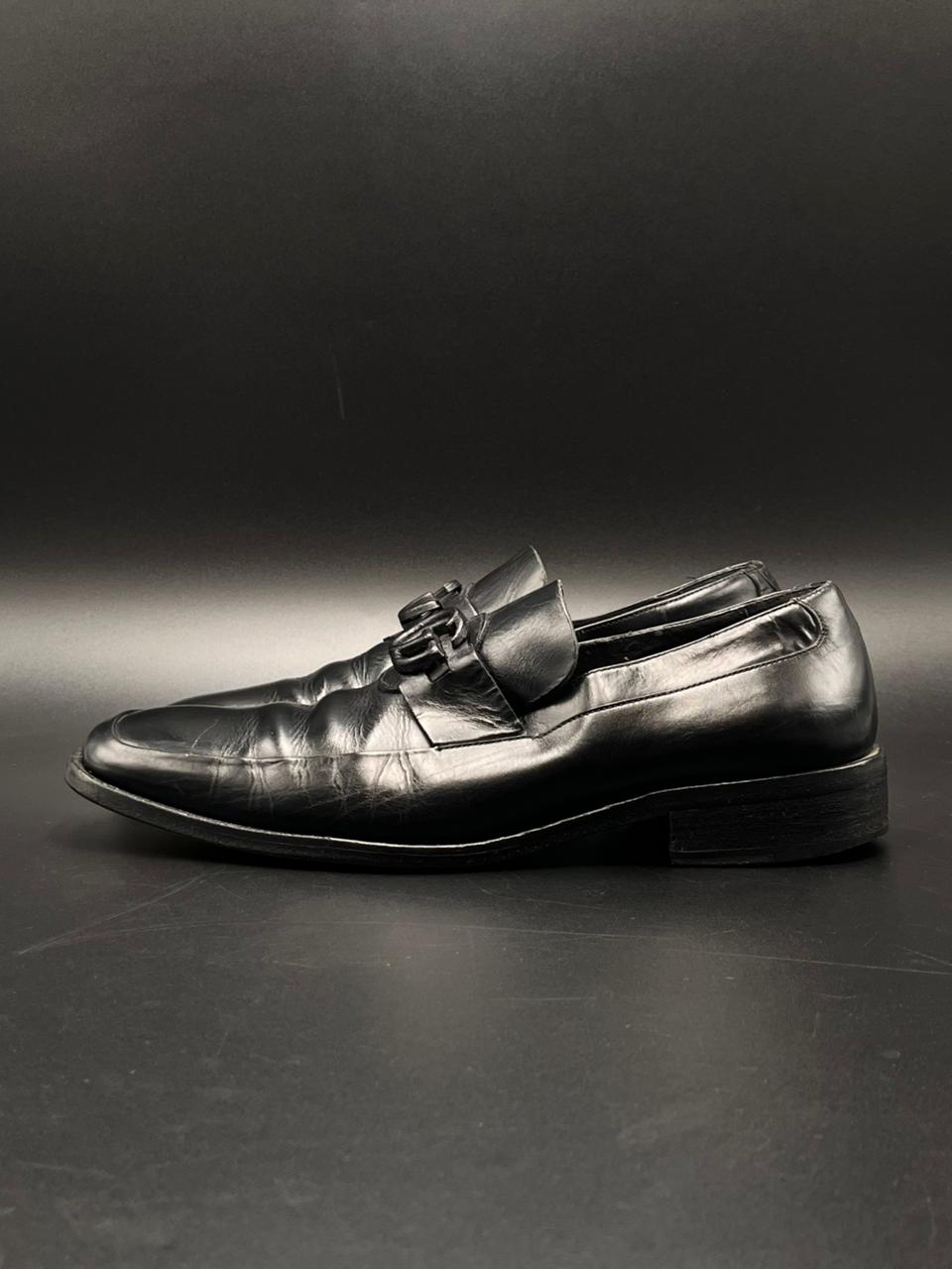 Gucci Black Leather Double G Marmont Loafers
